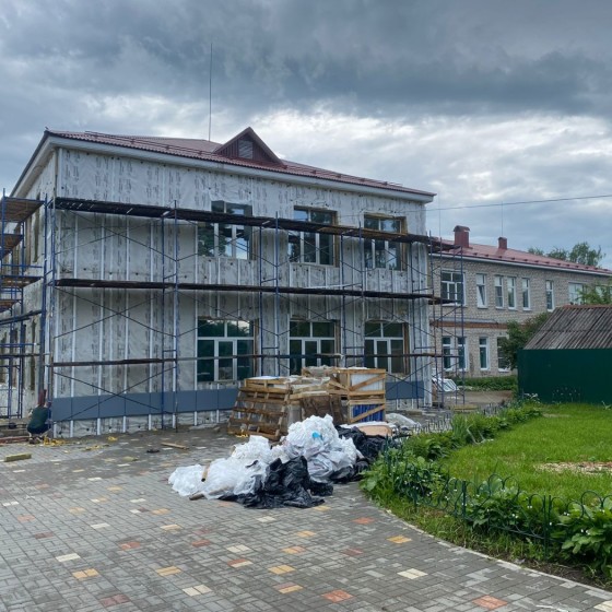 Установка вентилируемого фасада для детского сада